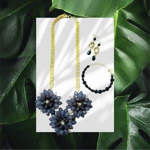 Elegant Floral Jewelry Set, Featuring Alex and Ani faceted bead bracelet